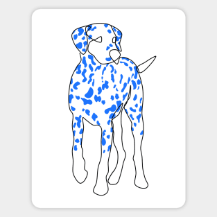 Dalmatian Dog One Line with Blue Spots Magnet